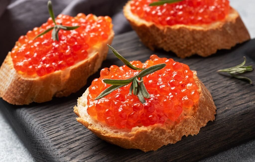 Canapé with Alaskan Salmon Caviar