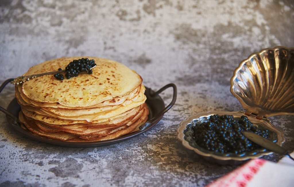 Pancakes with Siberian Sturgeon caviar